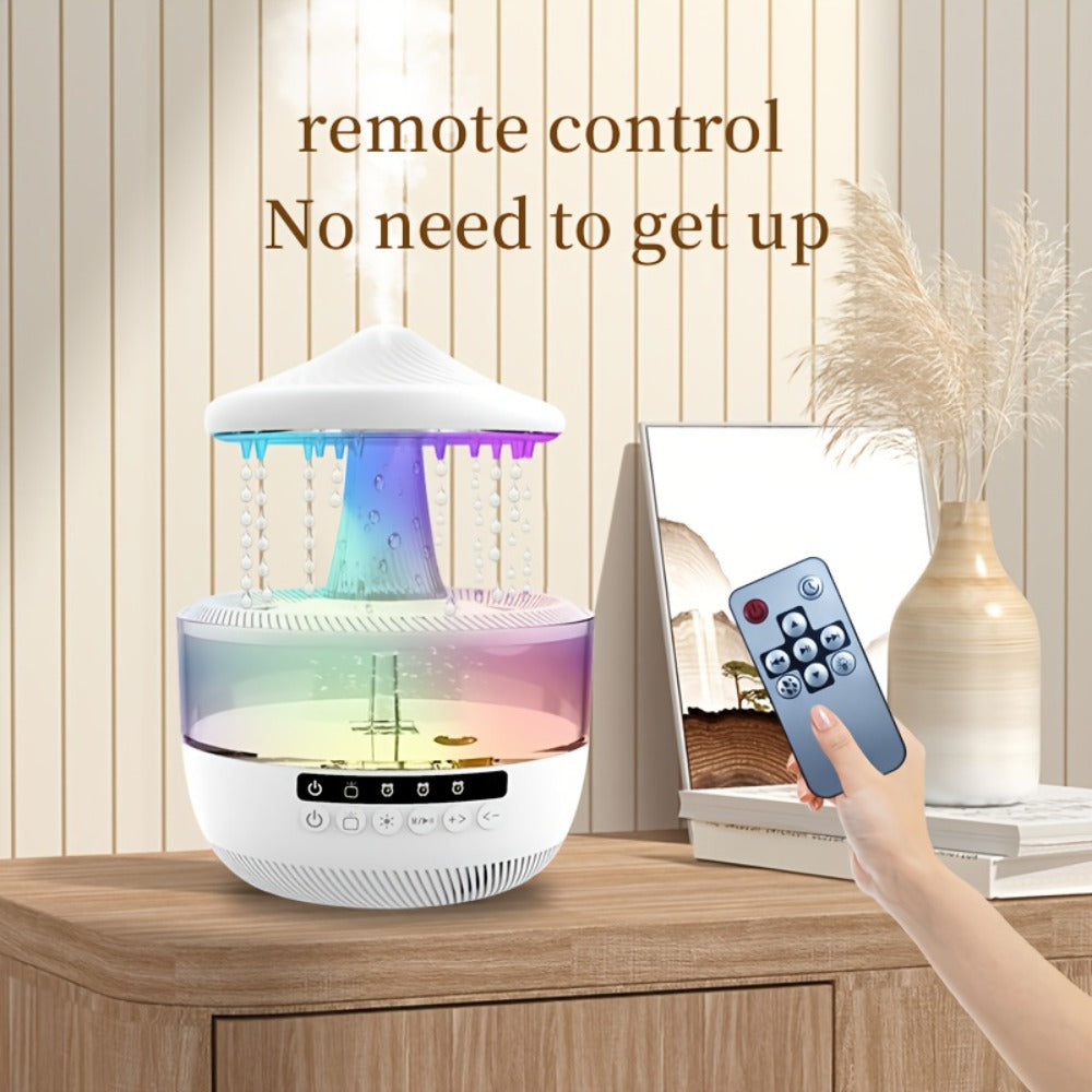 Aromatherapy Diffuser Humidifier Upgraded Colorful Raindrop Music Design 7-Color LED Night Light Large Capacity Quiet Operation for Bedroom Office Valentine Gift