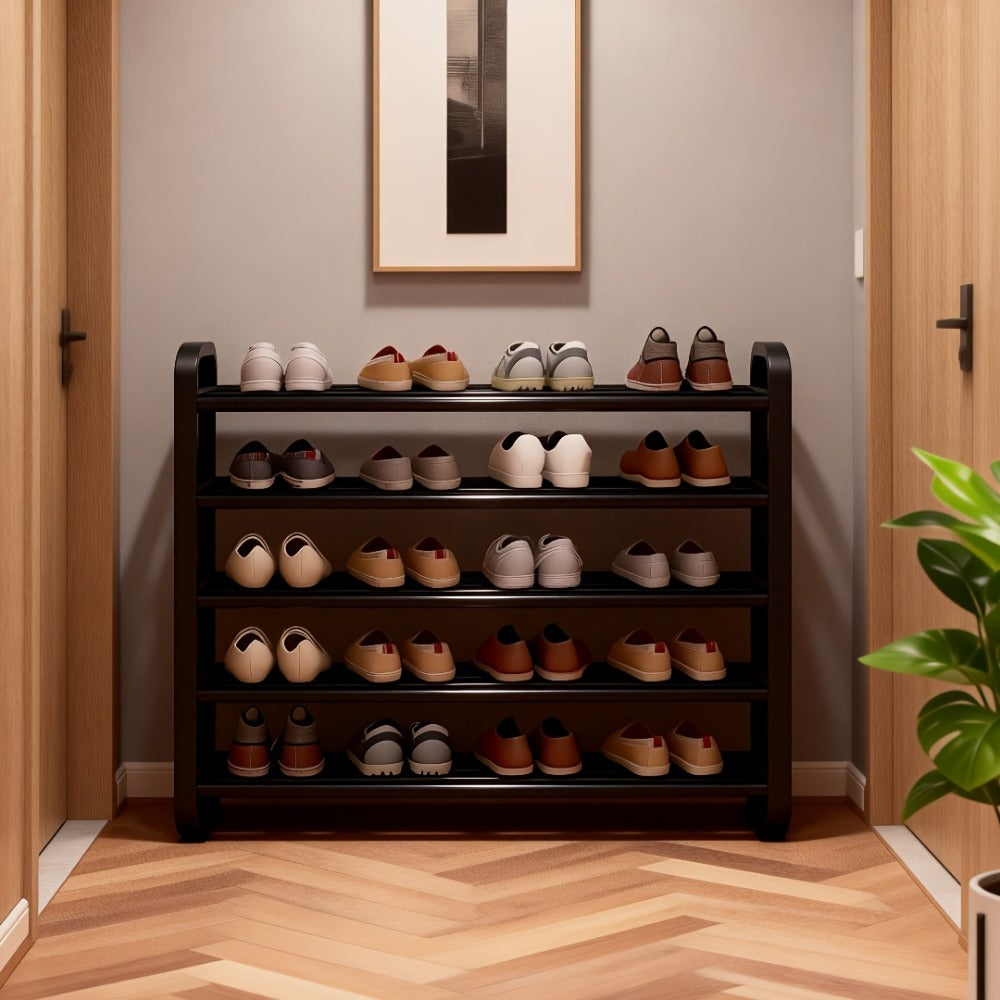 5-Tier Shoe Rack Organizer for Entryway, Space-Saving Narrow Shoe Storage Shelf, Multi-Layer Floor Mount, Holds 18 Pairs, No Assembly Tools Needed