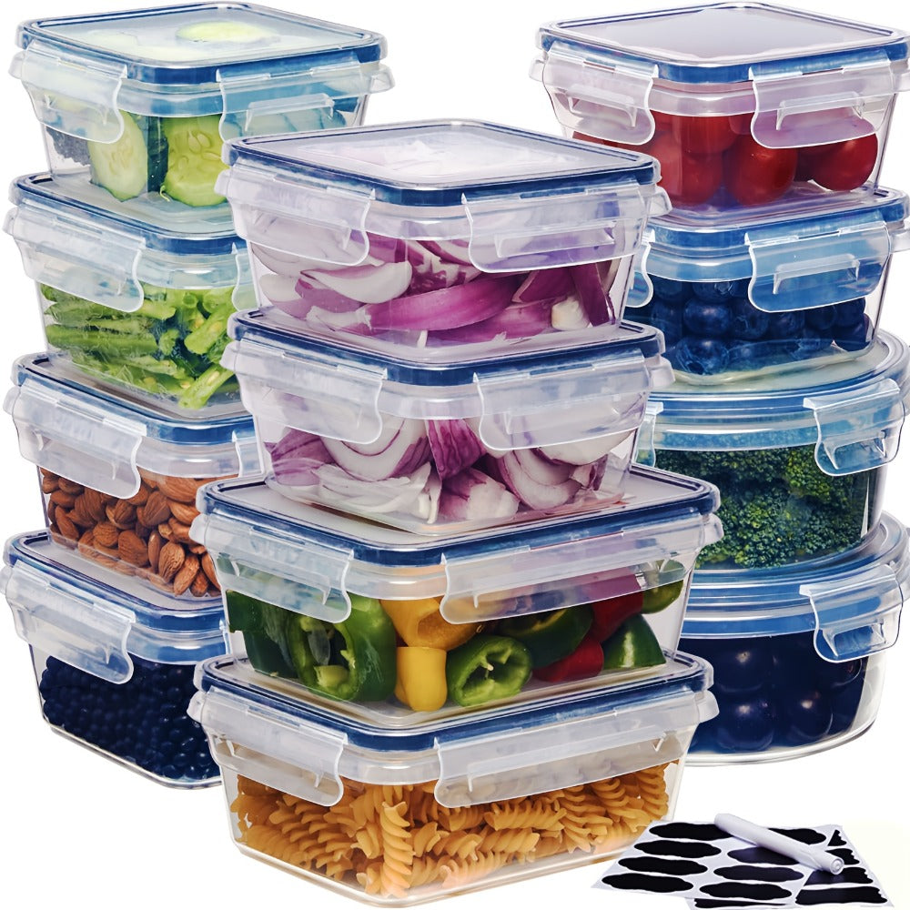 Food Storage Containers Set BPA-Free Airtight ¨C Meal Prep Containers with Easy-Snap Lids Labels & Marker 24 48pcs Pantry Kitchen Organizer