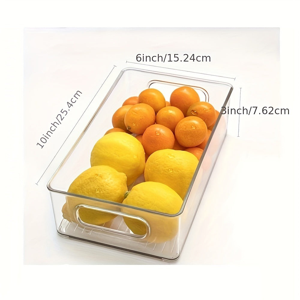 Refrigerator Organizer Bins 6pcs Set - Clear Fridge Storage Bins for Freezer Kitchen Cabinet Pantry Bathroom Bedroom Organization 10 Inch Transparent Food Storage Containers