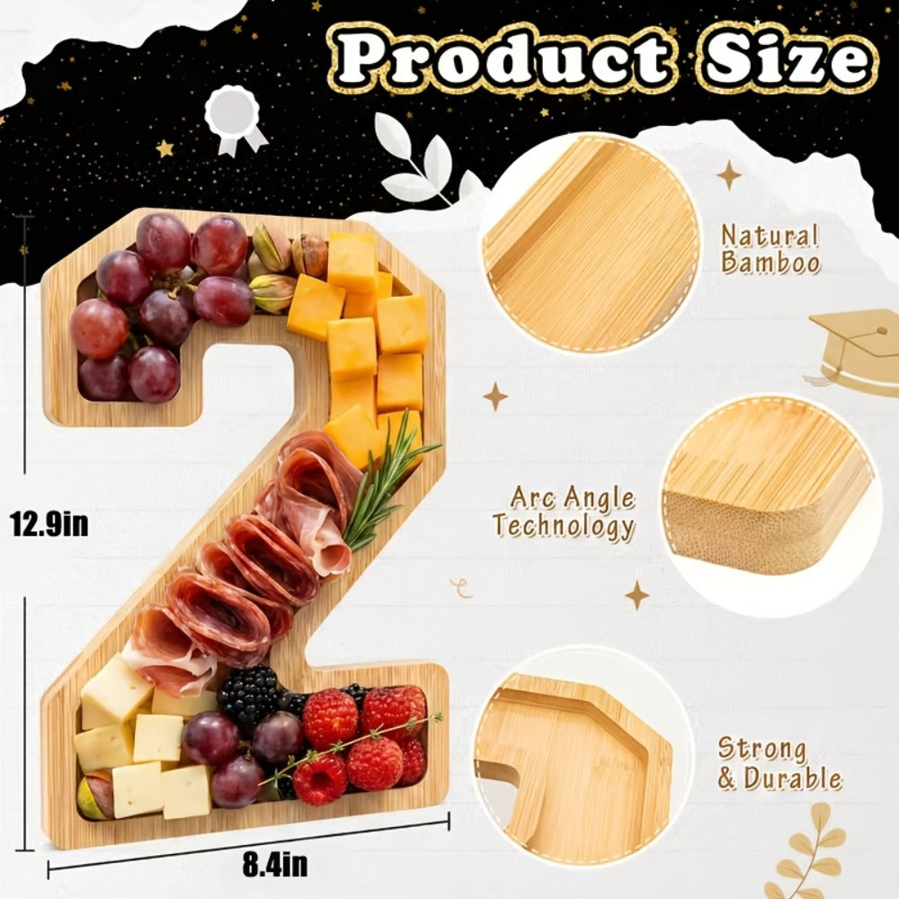 2026 Graduation Decorations Table Centerpiece Set ¨C Charcuterie Board with Number 26 & Graduation Cap, Serving Trays for Preschool, High School & College Grad Party Supplies