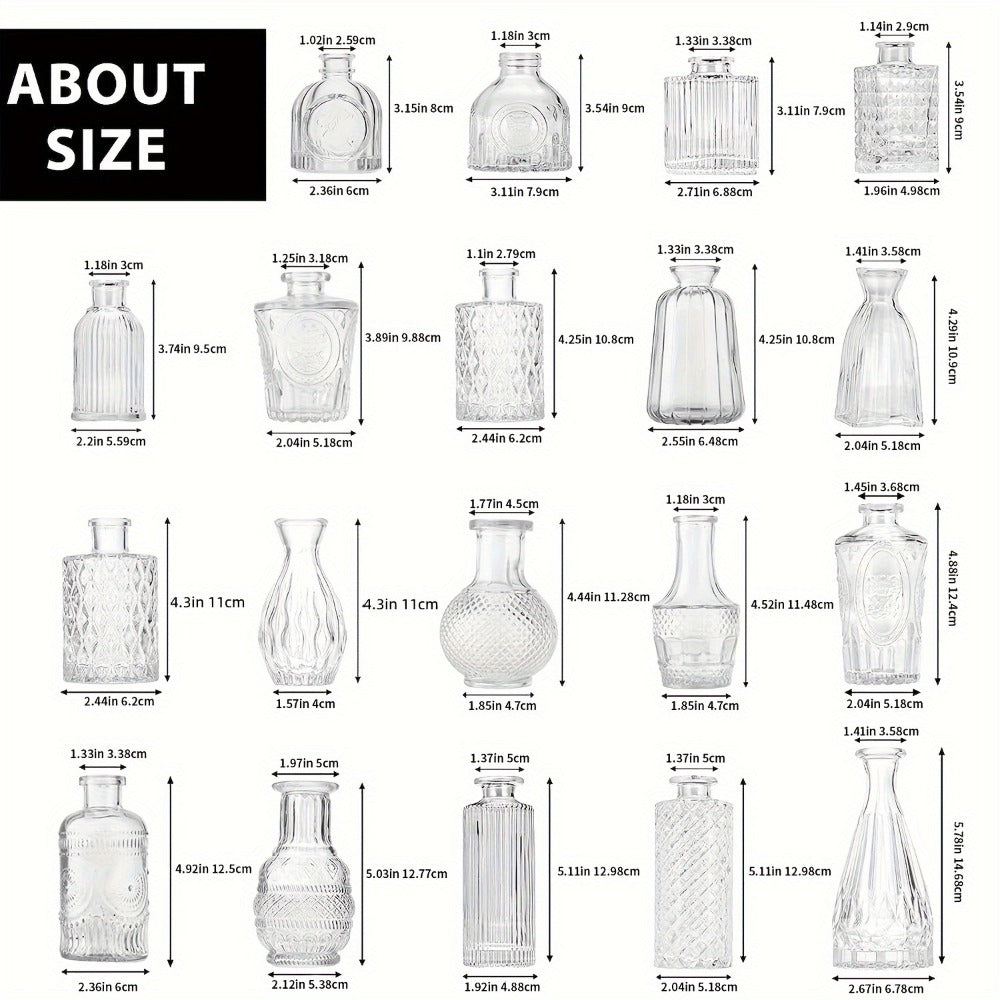 Glass Bud Vases Bulk Set ¨C Clear Flower Vases for Wedding Table Centerpieces, Home Decor, Birthday, Anniversary & Holiday Party Decorations