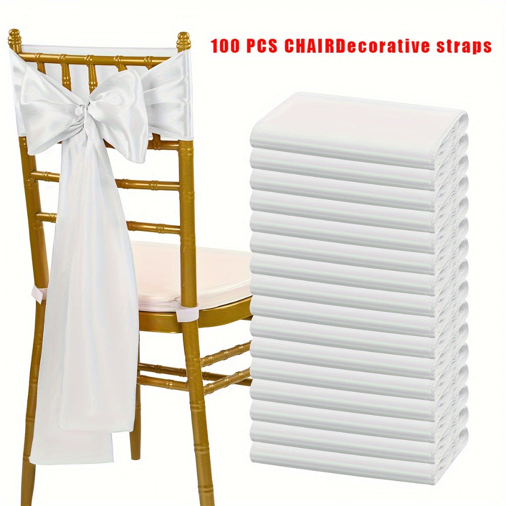 100pcs Satin Chair Sashes Bows for Wedding Banquet Party Event Decoration ¨C 13 Colors, 18¡Á275cm