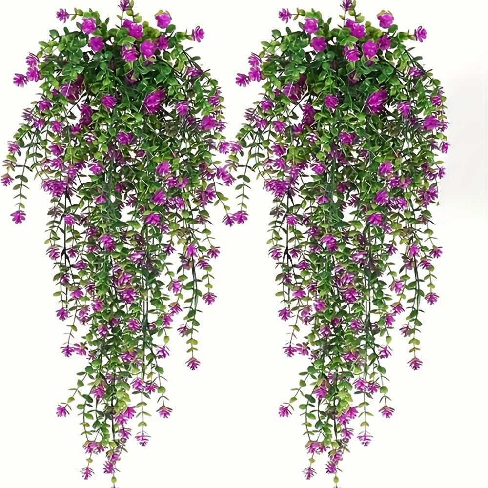 Artificial Hanging Plants UV Resistant Faux Flowers Vine Fake Ferns - 10 Bunches Indoor Outdoor Wedding Patio Balcony Home Decor
