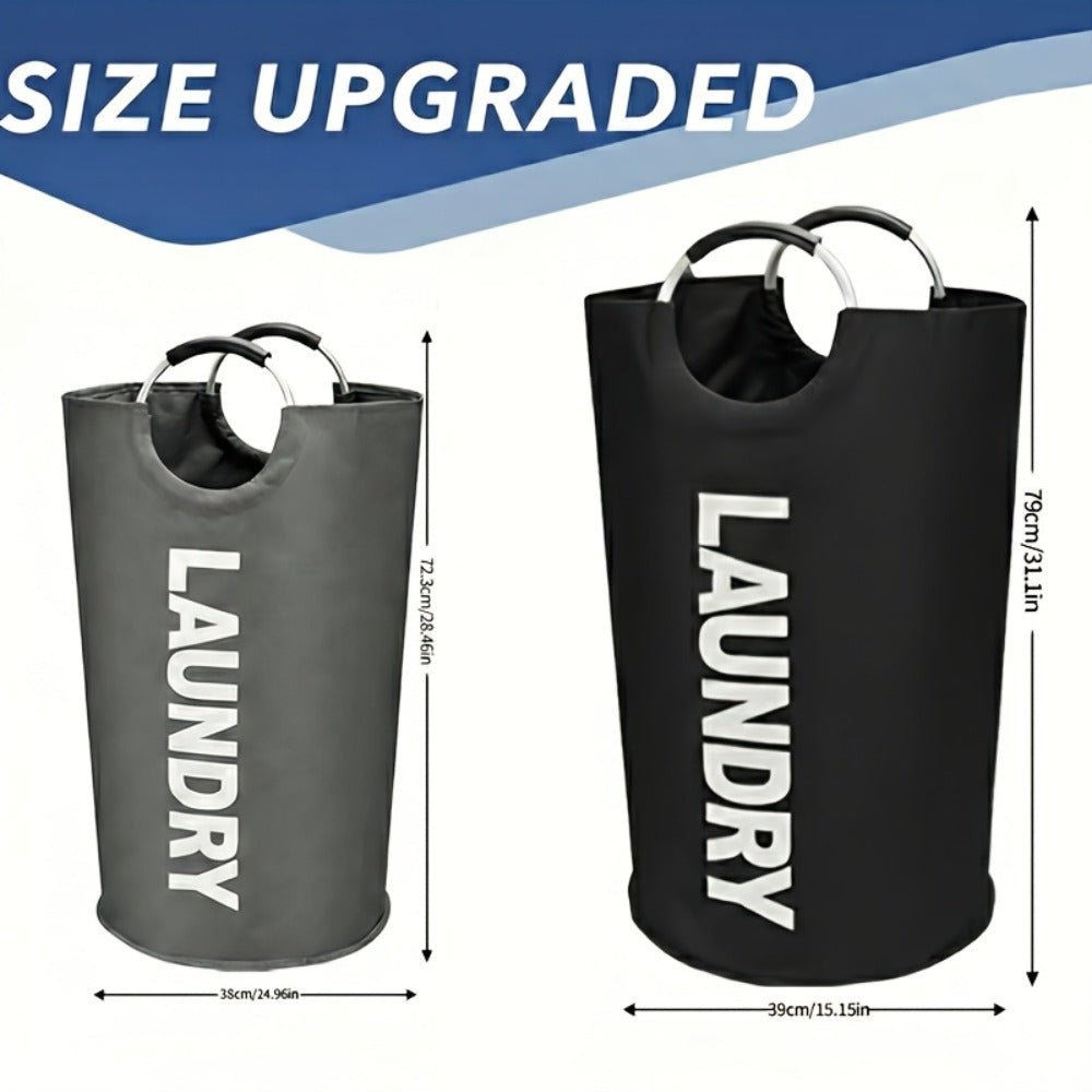 Laundry Basket 2pcs Large Foldable 25.1 Gallon, Collapsible Elevated Hamper with Half-Ring Handles for Bedroom, Bathroom & Laundry Room, Multiple Color Options