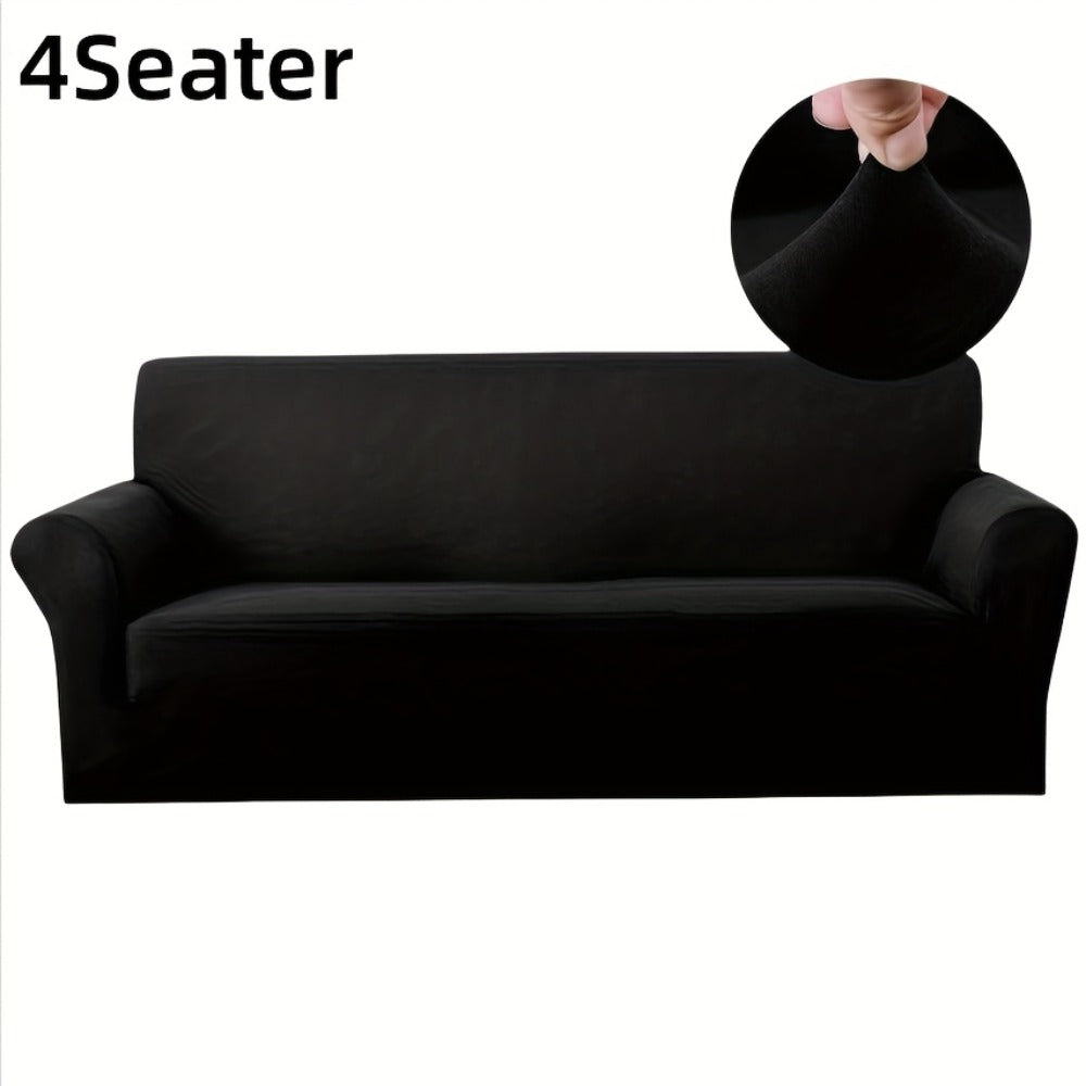 Elastic Anti-Slip Sofa Cover - Stretch Pet Friendly Couch Slipcover with Cat Paw Protection, Easy Care Fabric for Living Room Bedroom Office, 7 Colors 1-4 Seater