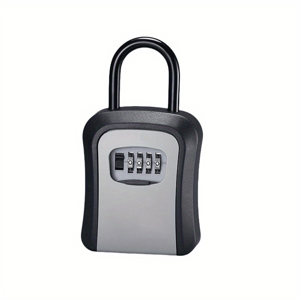 Wall-Mounted Key Lock Box with Resettable Password - Waterproof Outdoor Key Safe Box, Security Lock Box for Home Garage Garden Office Store, Heavy Duty Metal Construction, Black
