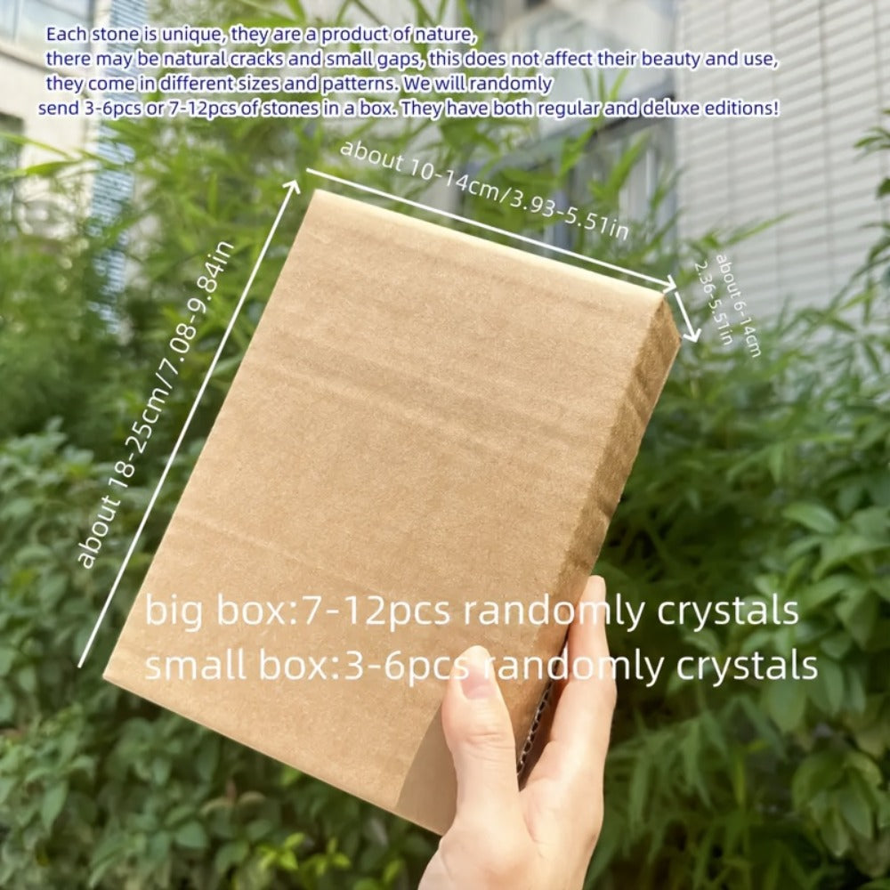 Crystal Gemstone Box Set 1LB ¨C Bohemian Natural Raw Healing Stones Assorted Shapes Colorful Lucky Crystals Gift Set for Women