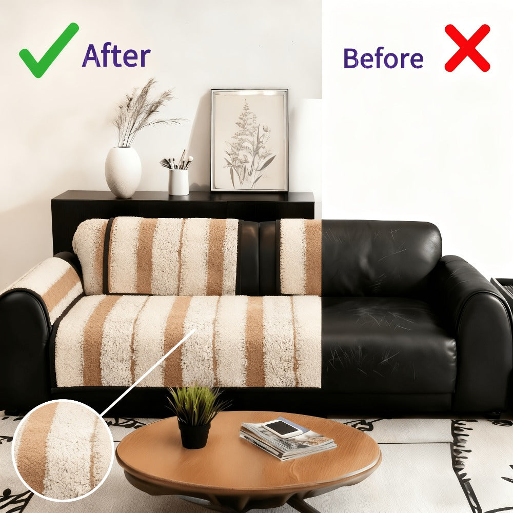 Sofa Cover Plush Non-Slip Washable Sectional Couch Slipcover Soft Durable Furniture Protector for Pets Cats Dogs 2 3 4 Cushion Sofa L-Shape Modern Sofa Pad Warm Sitting Cover All Seasons Black Gray Brown