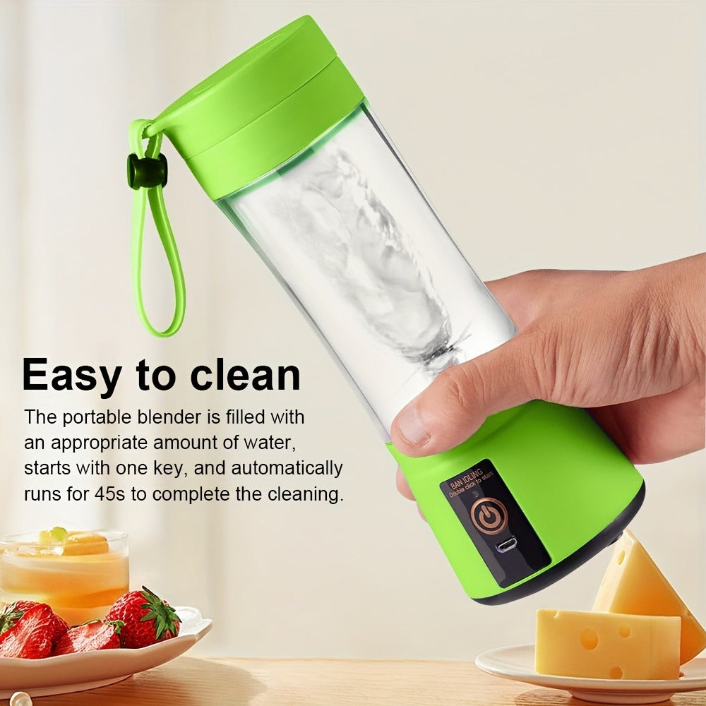 Portable Blender Cup USB Rechargeable 380ML - Mini Personal Blender with 6 Blades for Smoothies, Shakes & Juice, Compact Travel Blender for Office, Gym, Picnic & Outdoor, 5 Colors