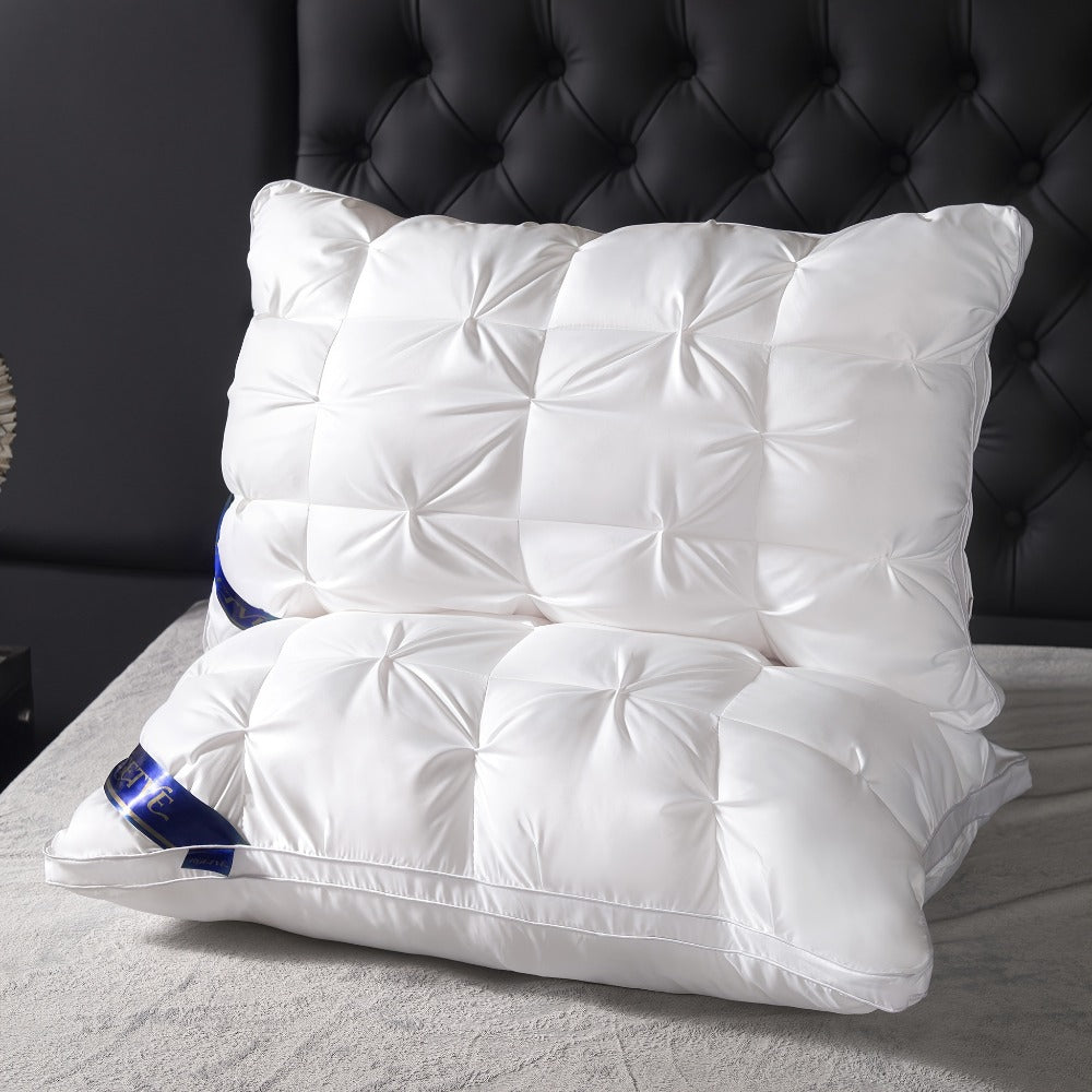 Luxury Hotel Pillows 2PCS, Cool Breathable Pillow Insert, Fluffy Resilient Neck Support, Soft Comfortable Sleeping Pillow, Queen King Size, White Black Navy Pink Gray Brown