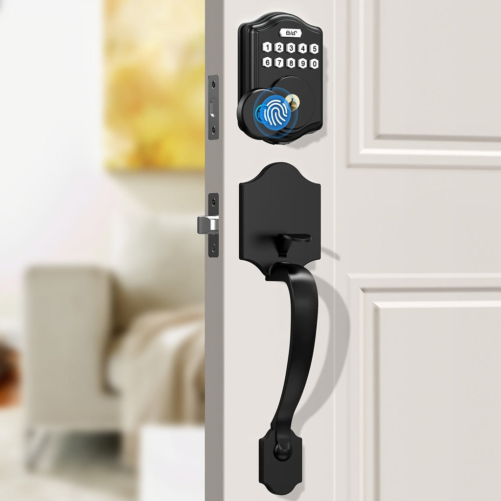 Keypad Deadbolt Lock Fingerprint Keyless Entry ¨C Electronic Door Lock with Code Fingerprint & Key, 300 Users Temporary Code for Front Door Home Office