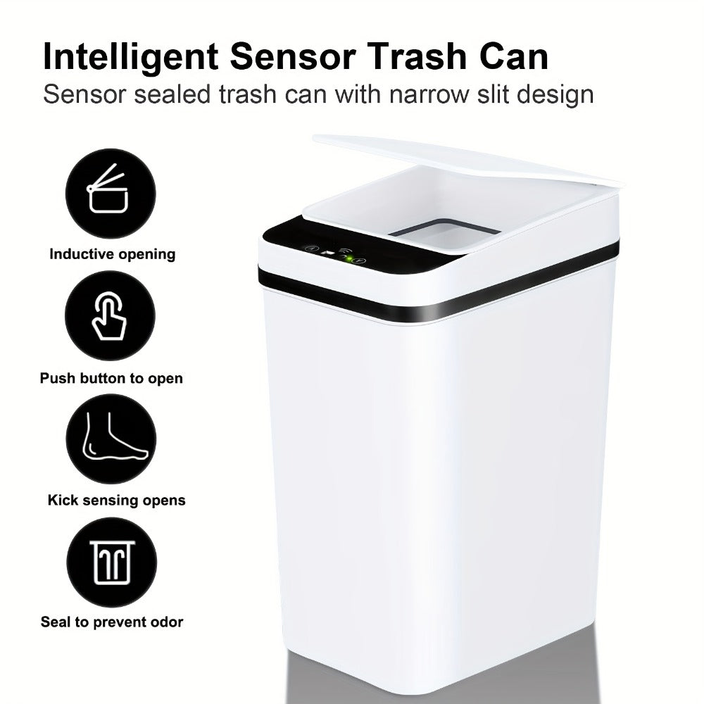 Motion Sensor Trash Can 2 Pack Touchless Automatic 4.2 Gal and 2.6 Gal with Lids Narrow Electric Garbage Bin for Bathroom Bedroom Office