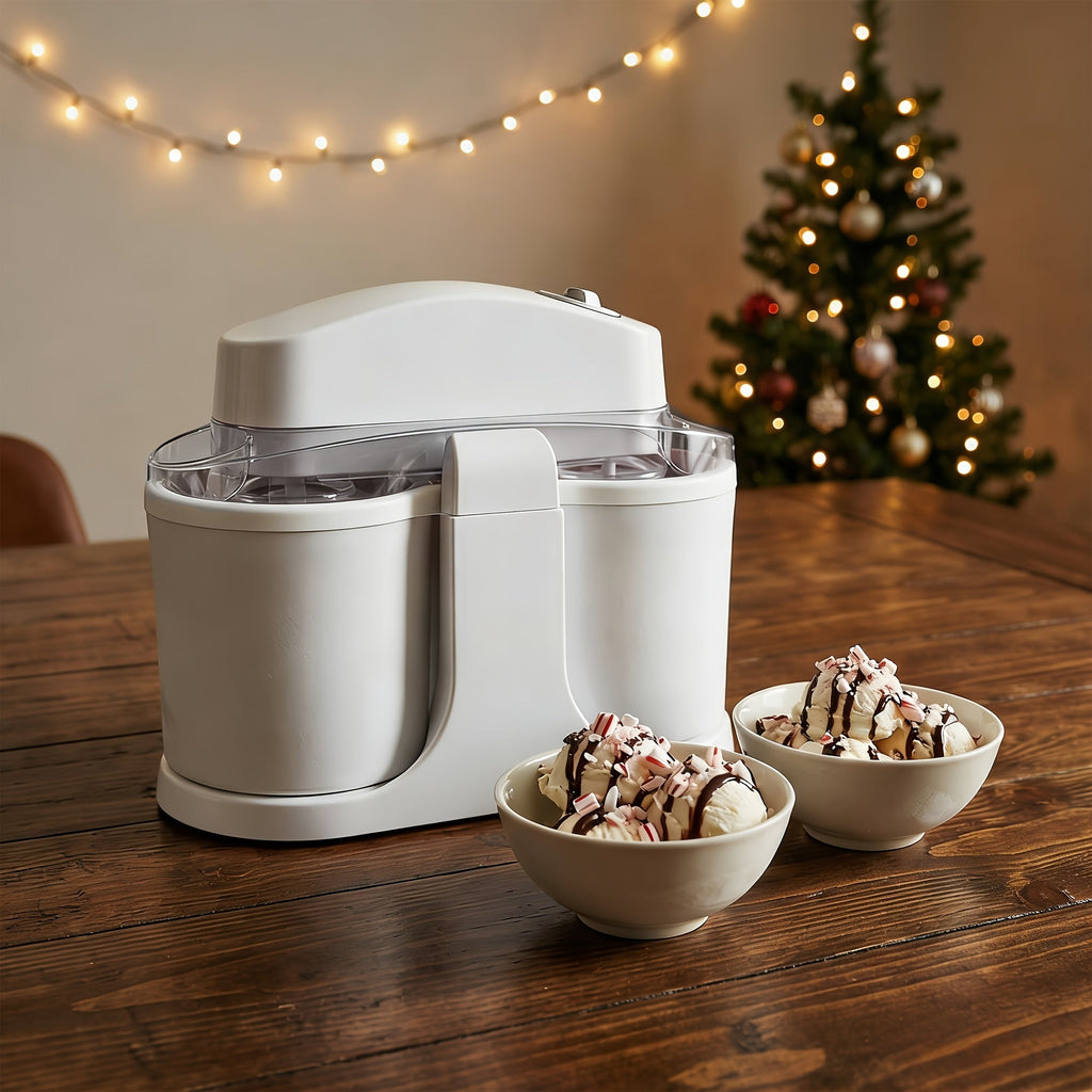 Ice Cream Maker 1 Quart Homemade Ice Cream Machine for Soft Serve Frozen Yogurt Smoothies Gelato Easy Clean Separate Bowl Design Compact Electric Dessert Maker