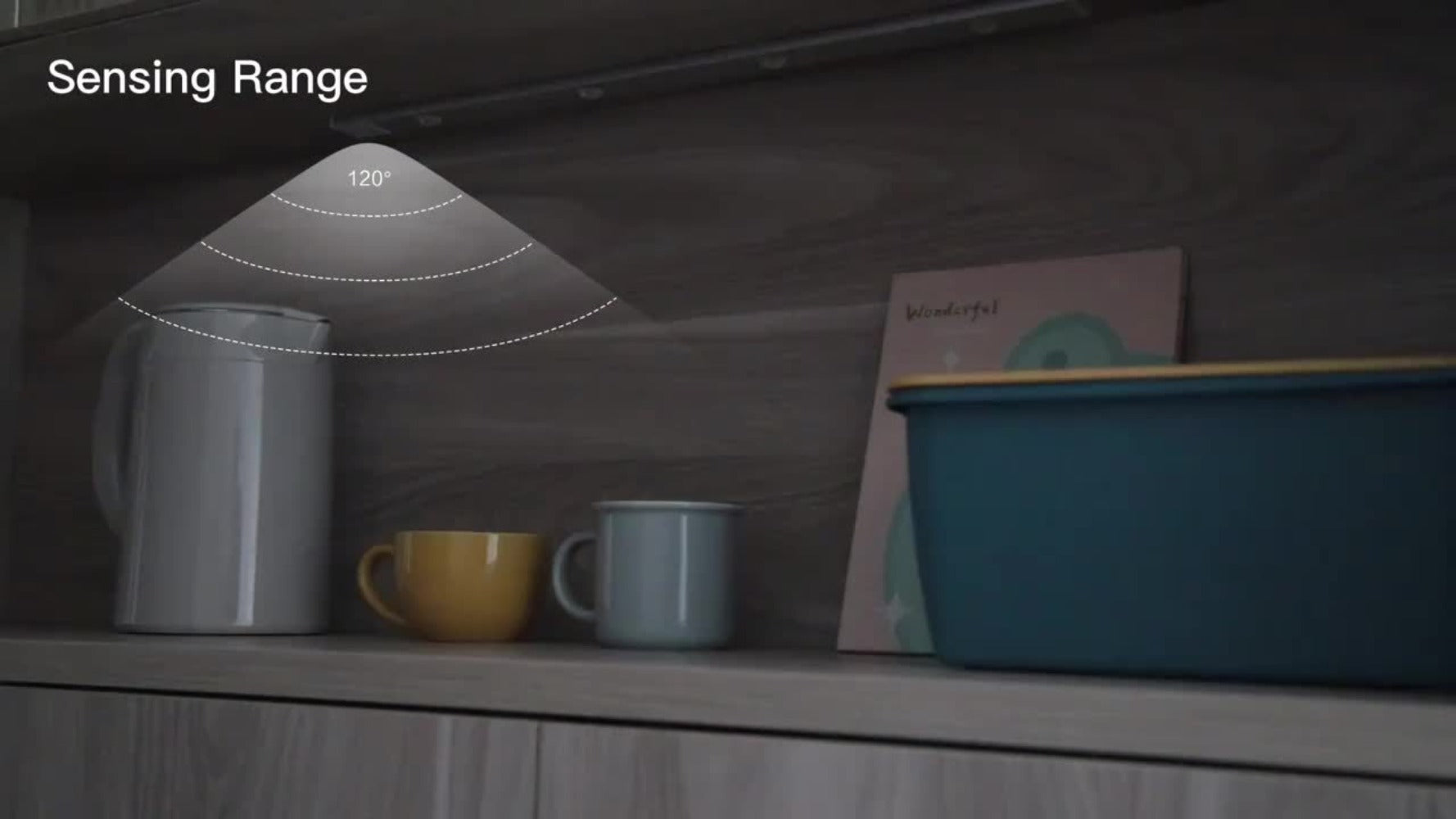 LED Sensor Strip Light USB Rechargeable ¨C 3-Color Dimmable Motion Sensing Wireless Night Light for Kitchen, Wardrobe, Cabinet, Shoe Cabinet & Bedroom (20cm / 30cm / 40cm / 50cm)