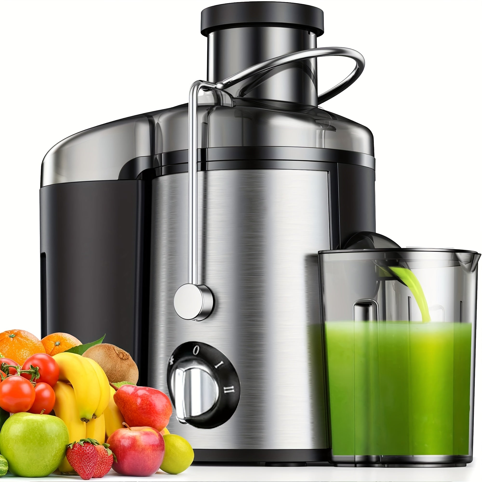 Centrifugal Juicer Machine 3-Inch Wide Mouth 3-Speed Settings ¨C High Juice Yield Fast Extraction for Fruits & Vegetables | Easy Clean Detachable Parts Food Processor Blender Kitchen Appliance