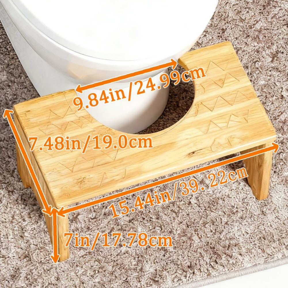 Toilet Stool Foldable Bamboo Squatting Stool ¨C Ergonomic 7-Inch Height for Natural Constipation Relief | Collapsible Non-Slip Bathroom Footstool for Space Saving, Travel & Easy Storage