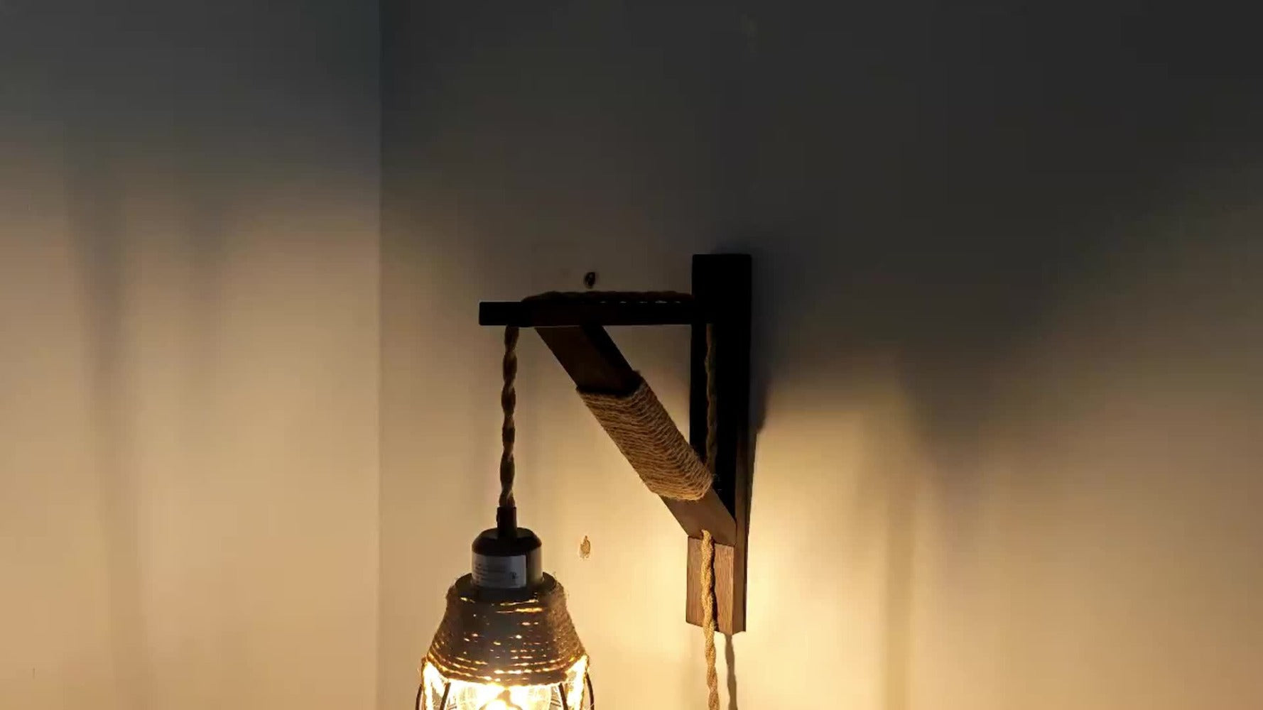 Plug In Wall Sconces Set of 2 or 1 ¨C Rustic Farmhouse Wall Lamp with Metal Cage & Wooden Bracket, Plug-Into-Outlet Hanging Light for Bedroom, Living Room & Headboard