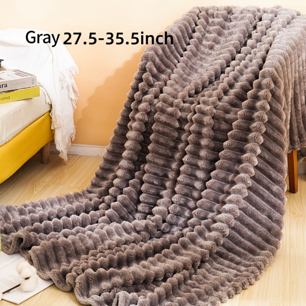 500gsm Heavy Plush Blanket ¨C Ultra Thick Soft Warm Fluffy Blanket for Bed, Sofa & Travel, Baby to Double Size, 5 Colors