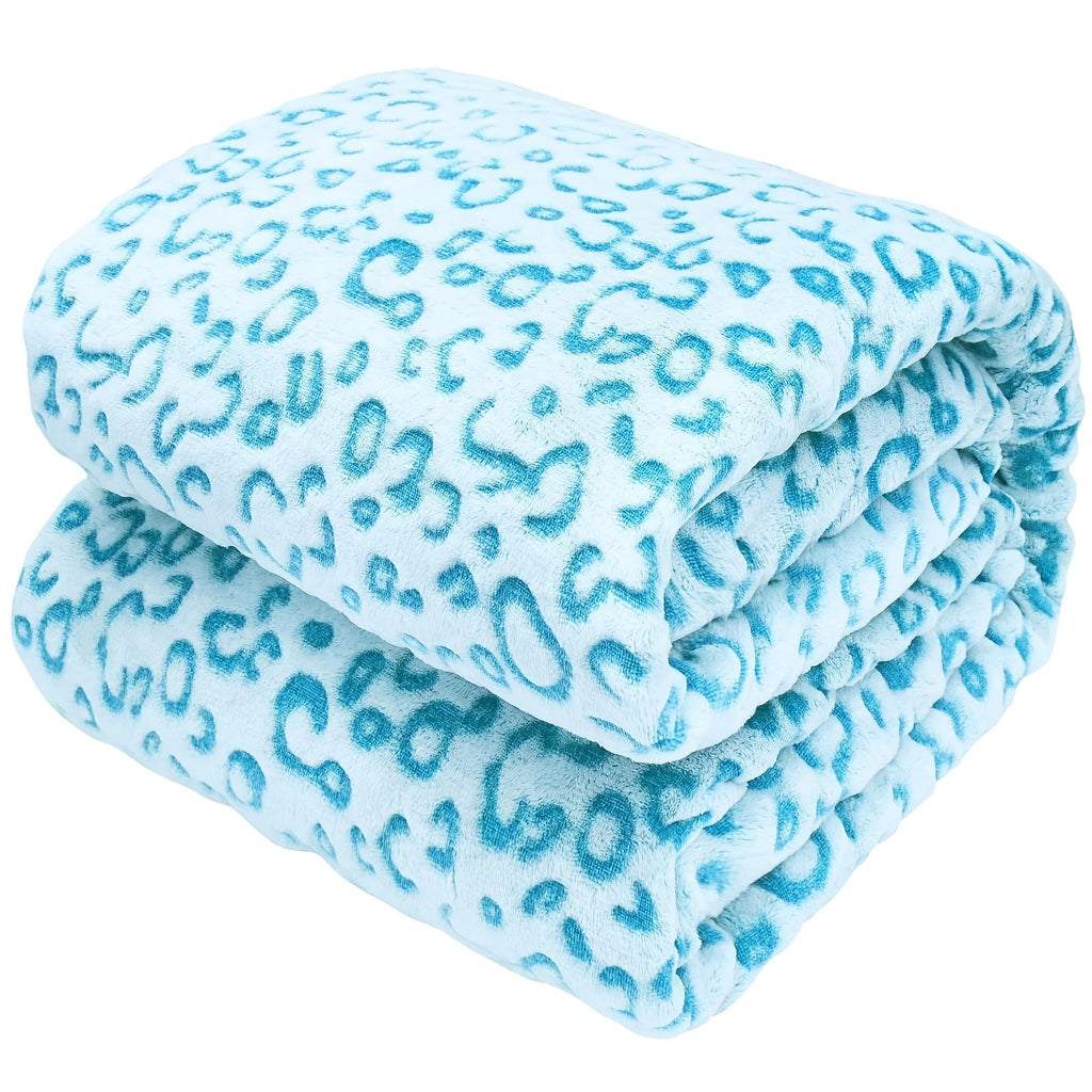 Leopard Print Throw Blanket ¨C Soft Fluffy Jacquard Fleece Flannel for Couch, Bed, Sofa & Camping, 3 Sizes, 5 Colors