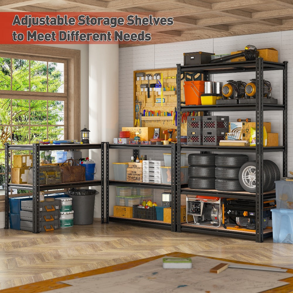 5-Tier Heavy Duty Metal Shelving Unit 2000LBS ¨C Adjustable Freestanding Steel Garage Storage Shelves 72¡±H x 35.5¡±W x 15.8¡±D Tool-Free Assembly Utility Rack Black