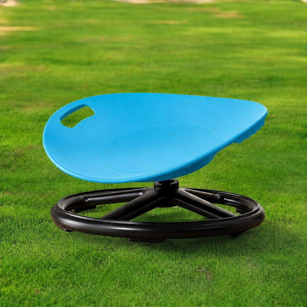 Sensory Spinning Chair for Kids, Autism & ADHD Therapy Spin Seat, Durable Plastic & Metal, Enhances Coordination & Attention, Indoor Outdoor Use, Orange & Blue