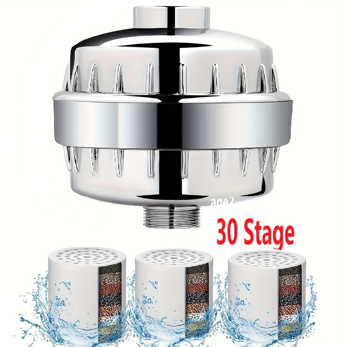 35-Stage Shower Filter Removes Chlorine Fluoride Heavy Metals Restores pH Balance Reduces Dry Itchy Skin Multiple Pack Options