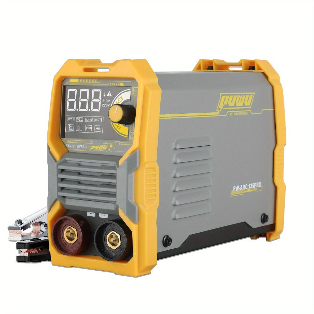135A 110V MMA Arc Welder Stick Lift TIG 2-in-1 DC Inverter Welder LCD Digital Display Hot Start Thermal Protection Portable Welding Machine