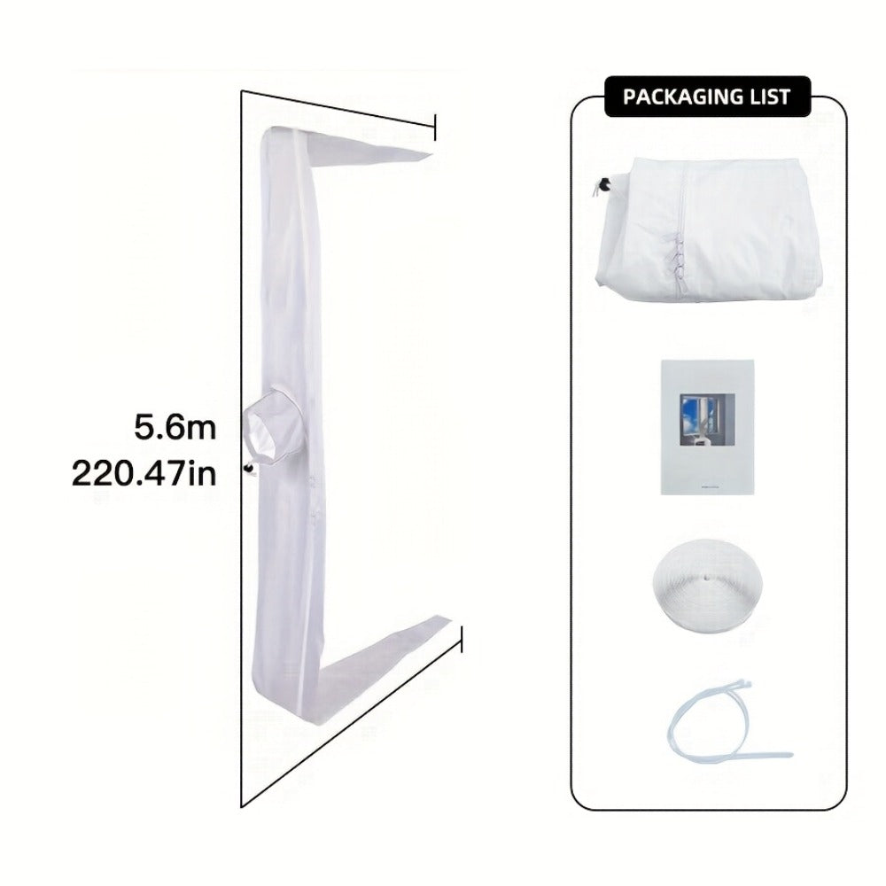 Portable AC Window Sealing Strip Universal | Adjustable Air Conditioner Exhaust Hose Seal Kit with Zipper & Adhesive | 4M 5M 220¡± 236¡± Sizes for All Portable Air Conditioners