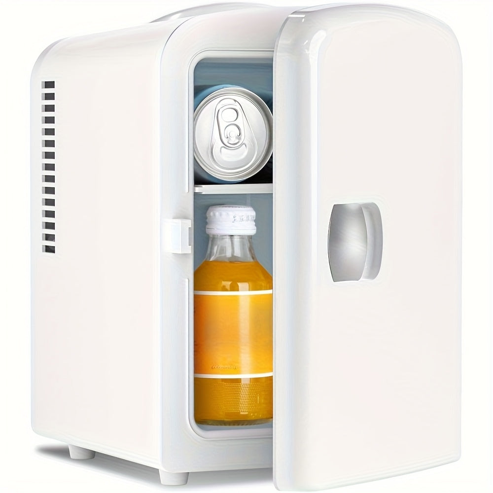 Mini Fridge Skincare Refrigerator 1.06 Gallon Portable - Mini Freezer for Bedroom Dorm Office, Compact Personal Fridge for Skincare Drinks Snacks, White Black