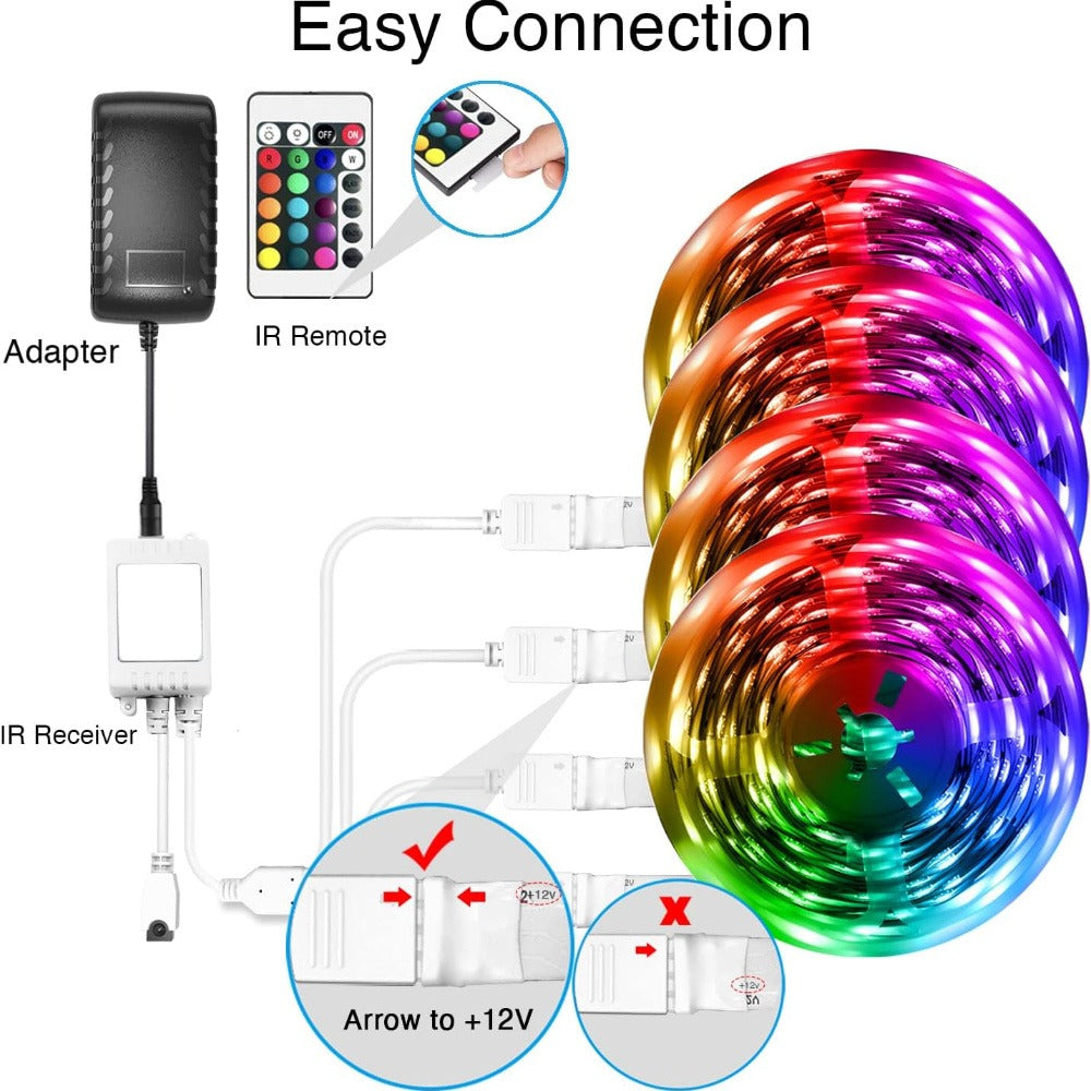 Smart LED Strip Lights 5050 RGB IC App & Remote Control, Music Sync Color Changing, for Bedroom Living Room Kitchen TV Home Decoration, Party Holiday Lighting ¨C 25ft 50ft 100ft 130ft 200ft Available