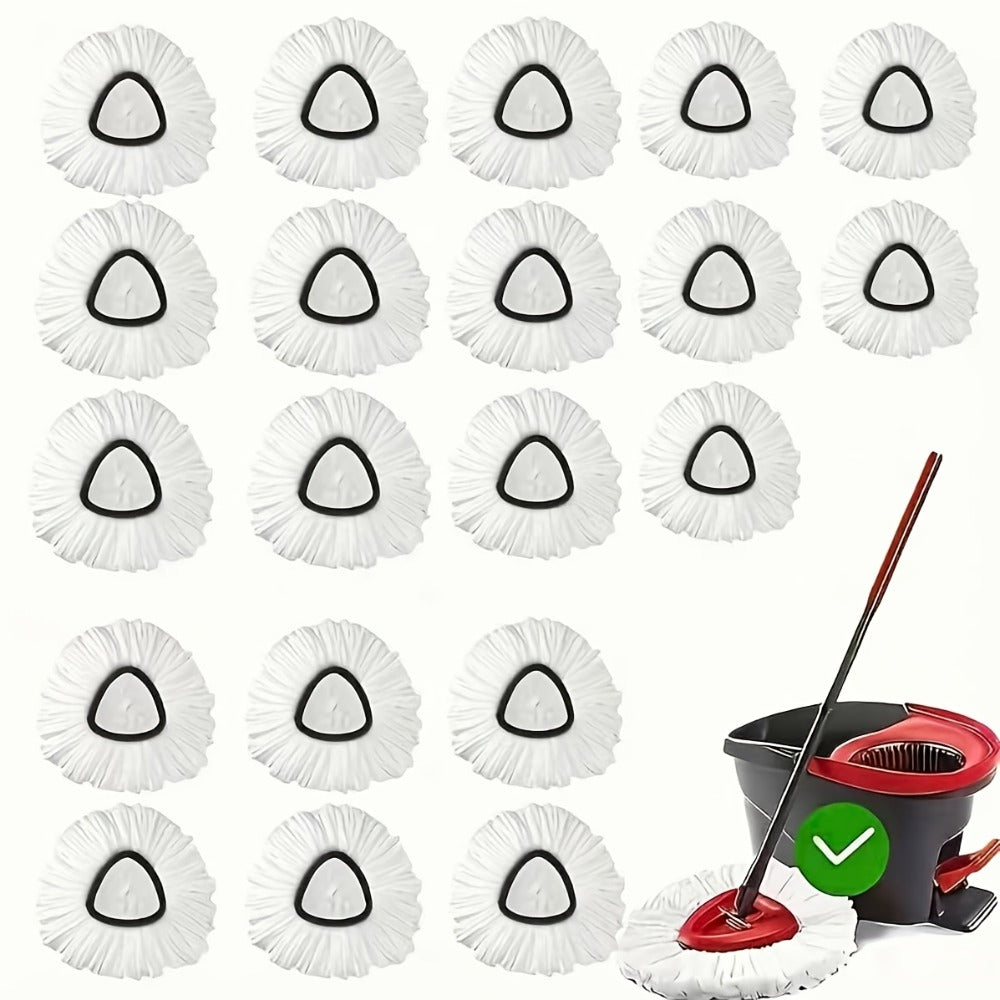Microfiber Rotary Mop Replacement Heads 360 Degree Triangular Spin Mop Pads Refill Compatible with Rotary Mop Systems Deep Floor Cleaning 2 5 10 20 Pack