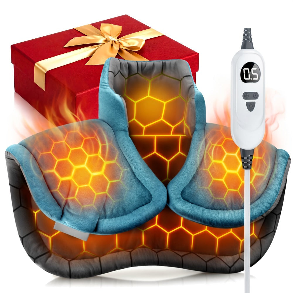Graphene Heating Pad for Neck Shoulders & Back ¨C 130W Weighted Electric Pad, Soft Flannel, Multiple Heat Settings, Timer & Auto Shut-Off, Machine Washable, 22¡±x18¡±