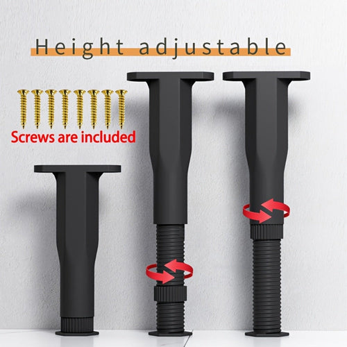 Adjustable Furniture Legs Heavy Duty Bed Frame Support 4-Pack ¨C Durable Plastic Feet Pads with Enhanced Grip Base for Bed Sofa Dresser, Height 5.31¡±-11.02¡±