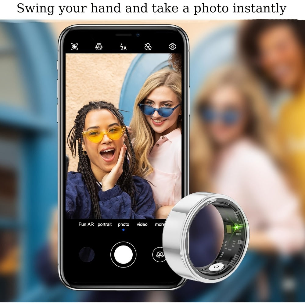 Smart Ring Fitness & Health Tracker for Men & Women ¨C Heart Rate, Sleep, Steps, Calories, Body Temp & HRV Monitoring, IP68 Waterproof, iOS & Android Compatible