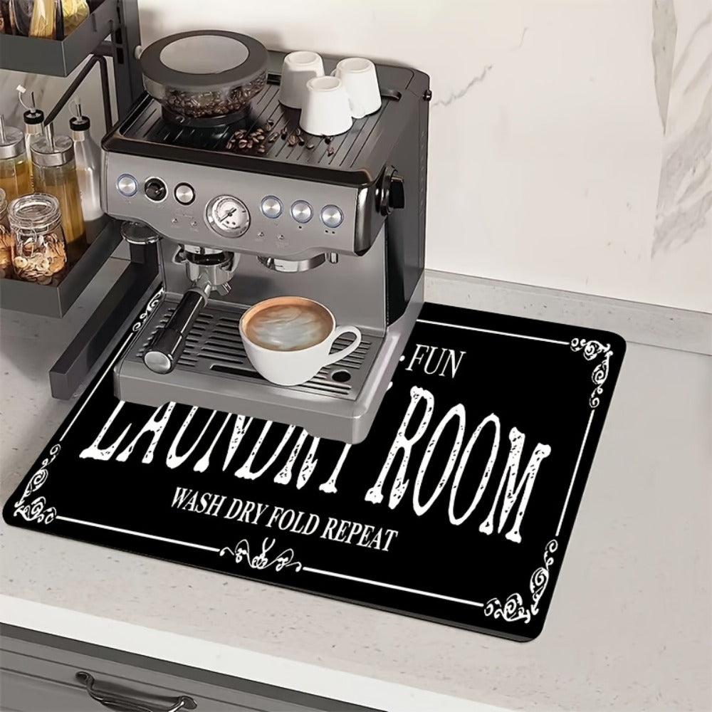Dish Drying Mat Super Absorbent Anti-Slip Kitchen Countertop Mat Quick Dry Bowl Plate Tableware Drying Pad for Kitchen Living Room