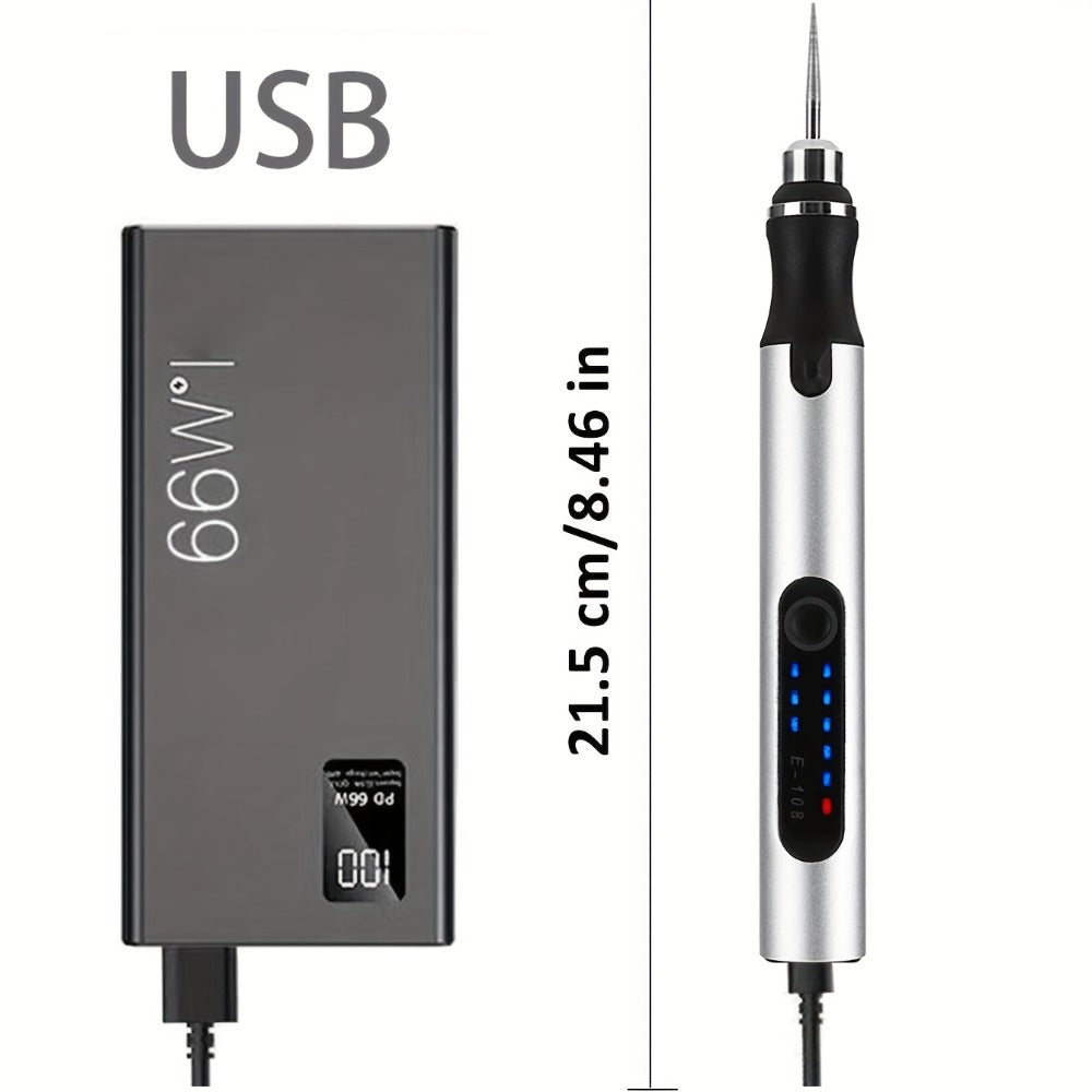 Mini Rotary Tool Kit - Wireless USB Rechargeable Micro Drill Carving Pen for Cutting, Carving, Drilling, Polishing & Buffing (58/74/83 Pcs)