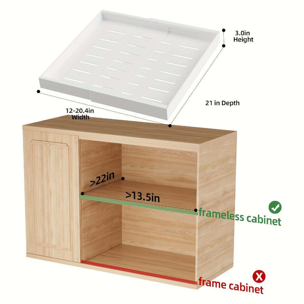 Expandable Pull-Out Cabinet Organizer Under Sink Storage Drawer Rack 2-Pack Adjustable Kitchen Shelf Organizer for Pots Pans Spices