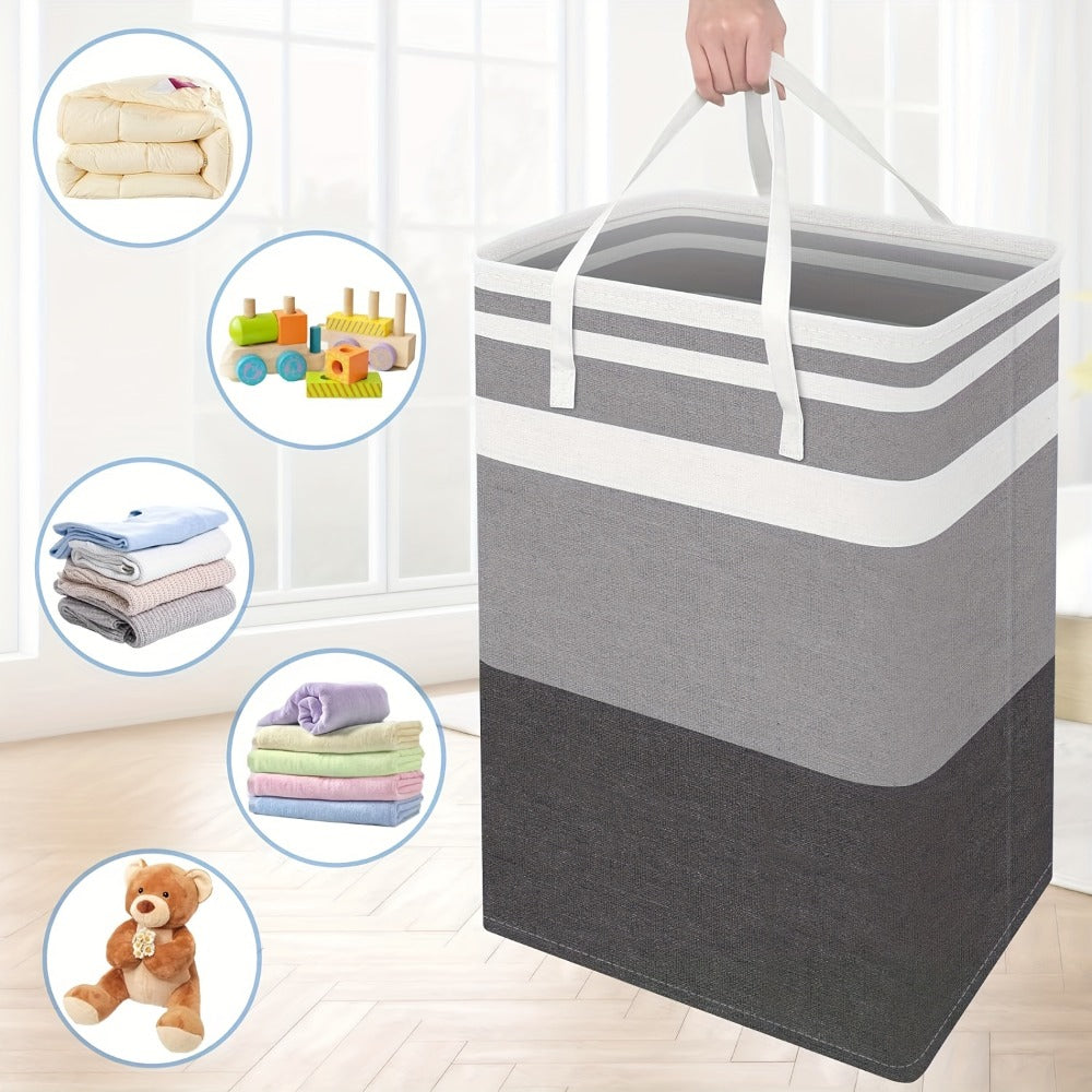 Collapsible Laundry Basket 3 Pack 75L ¨C Freestanding Tall Clothes Hamper with Easy-Carry Handles for Bedroom, Bathroom, Family & Dorm ¨C Large Capacity Folding Laundry Bin Set