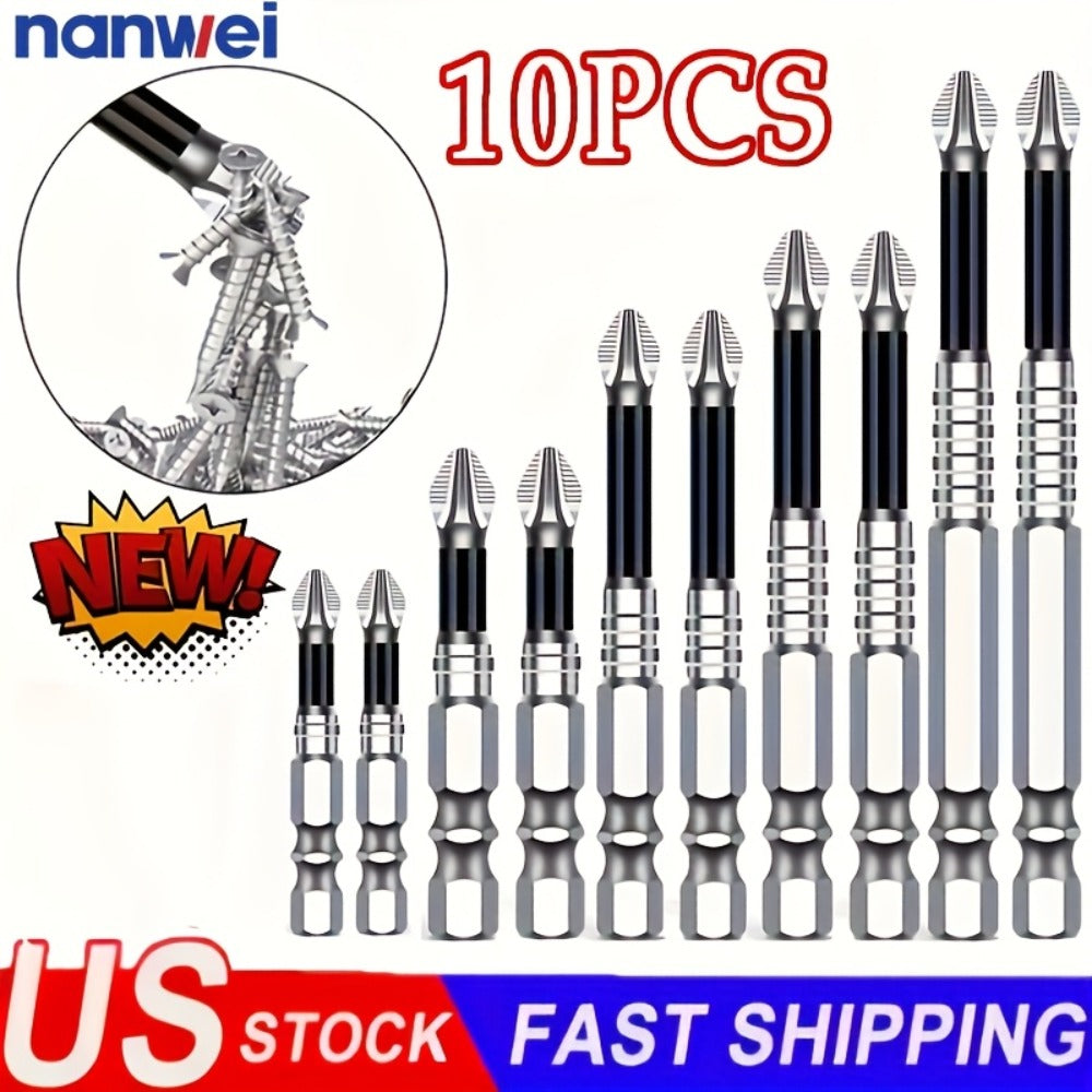 Magnetic Screwdriver Drill Bit Set Anti-Slip - K5 High Magnetic Power Bits in 50mm 65mm 70mm 75mm 90mm 150mm, Electric Screwdriver Bit Kit for Power Drills, DIY Home Repair & Professional Use