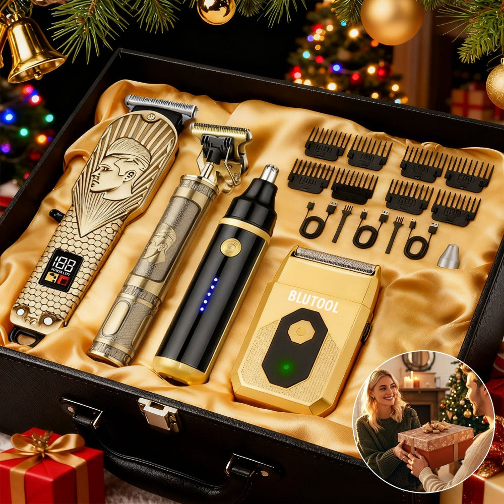 USB Precision Hair Clipper Set for Men ¨C Wireless Electric Clippers & Nose Trimmer Shaver, 2/4pcs Professional Cordless Grooming Kit for Personal Use, Hairdressing & Barber Gift
