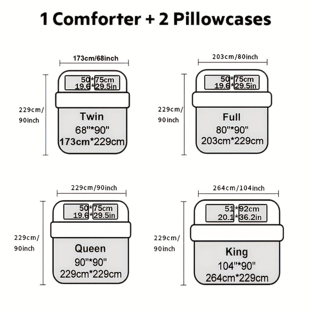 Checkered Quilt Set 3-Piece Bedding Comforter with 2 Pillowcases Super Soft Breathable Woven Pattern All Season Bedroom Dormitory Twin Queen King Full