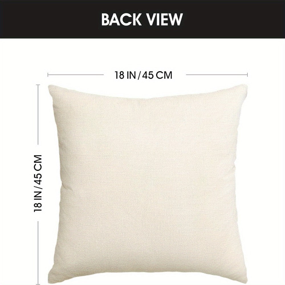 Farmhouse Throw Pillow Covers 4pcs Set Rustic Linen Eucalyptus Leaves Botanical Square Cushion Cases Decorative Pillow Covers for Living Room Bedroom Couch Sofa Home Party Decor Single-Sided Print No Insert