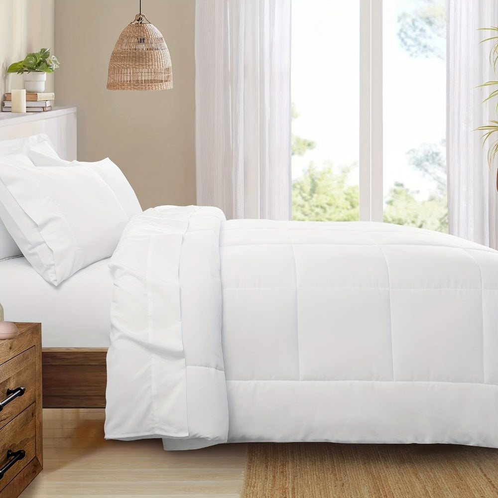 7 Piece Comforter Set Luxury Soft Fluffy Bedding All Season Bed in a Bag with Comforter Fitted Sheet Flat Sheet Pillowcases Hypoallergenic Breathable Easy Care Queen King Twin XL Full