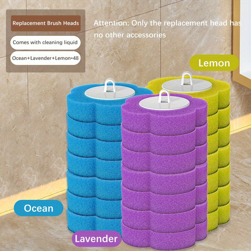 Disposable Toilet Brush Set with Replacement Brush Heads Wall Mounted or Floor Standing Bathroom Cleaning Brush Kit Hygienic No-Touch Design 19 25 31 37 49 Piece Set or Heads Only Options