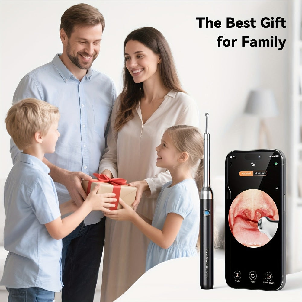 Intelligent Visual Tonsil Stone Removal Kit ¨C 1080P HD Camera, 6 LED Lights, Wi-Fi & App Connection, Multi-Accessory Oral Inspection Tool for All Ages