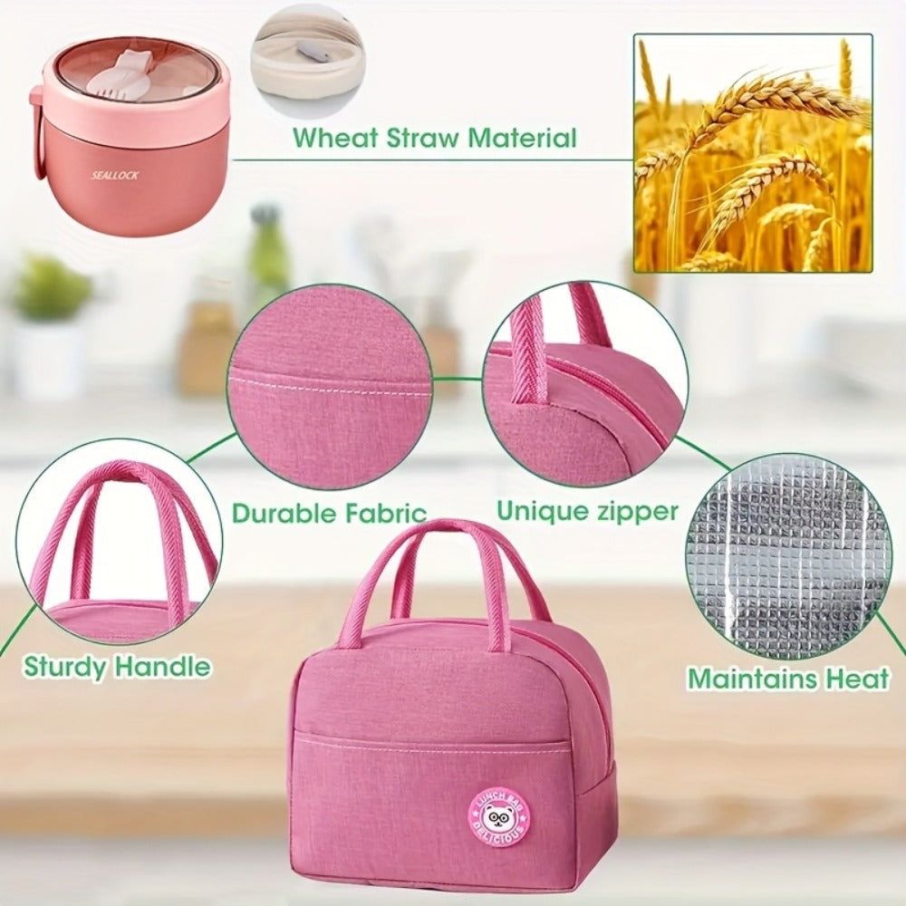Bento Box 2-Layer with Multiple Compartments - Complete Set with Cup Bag Cutlery and Sauce Box, Microwave Safe Lunch Box for School Work and Outdoor Meals, Leak Proof Temperature Retentive Food Container Available in White Pink and Blue