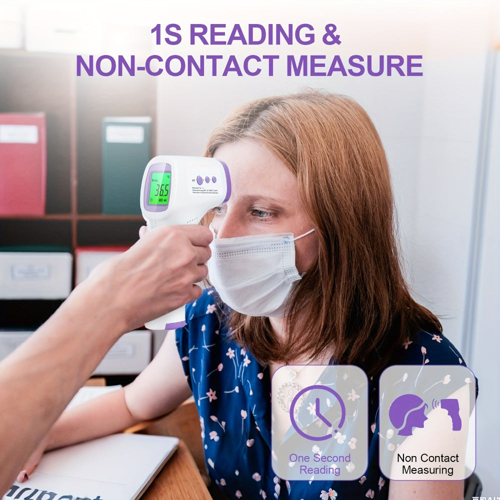 Non-Contact Forehead Thermometer Digital Infrared ¨C 1-Second Instant Reading, Fever Alarm, 3-in-1 Forehead & Object Mode, FSA HSA Eligible, Silent & Memory Mode, 3 Backlights