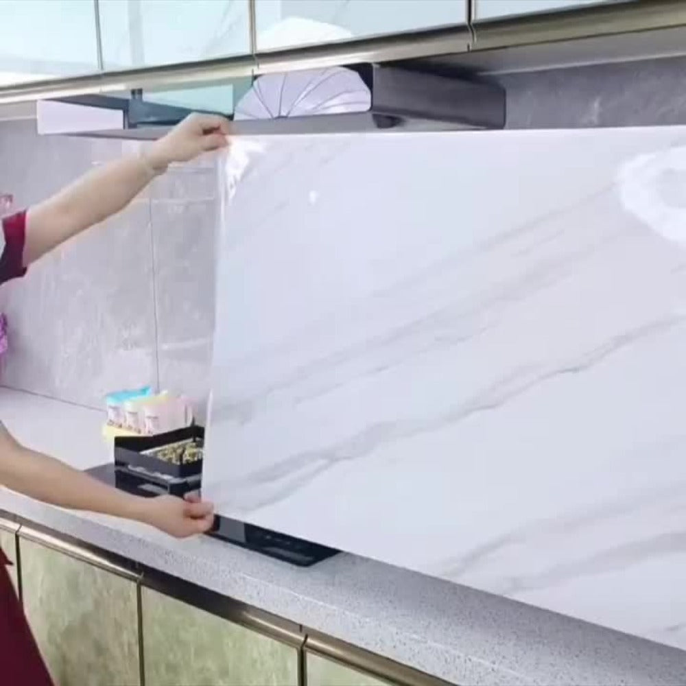 Marble Peel and Stick Wallpaper Roll - Waterproof Oil-Proof Self-Adhesive Wall Contact Paper for Kitchen Backsplash Bathroom Countertop