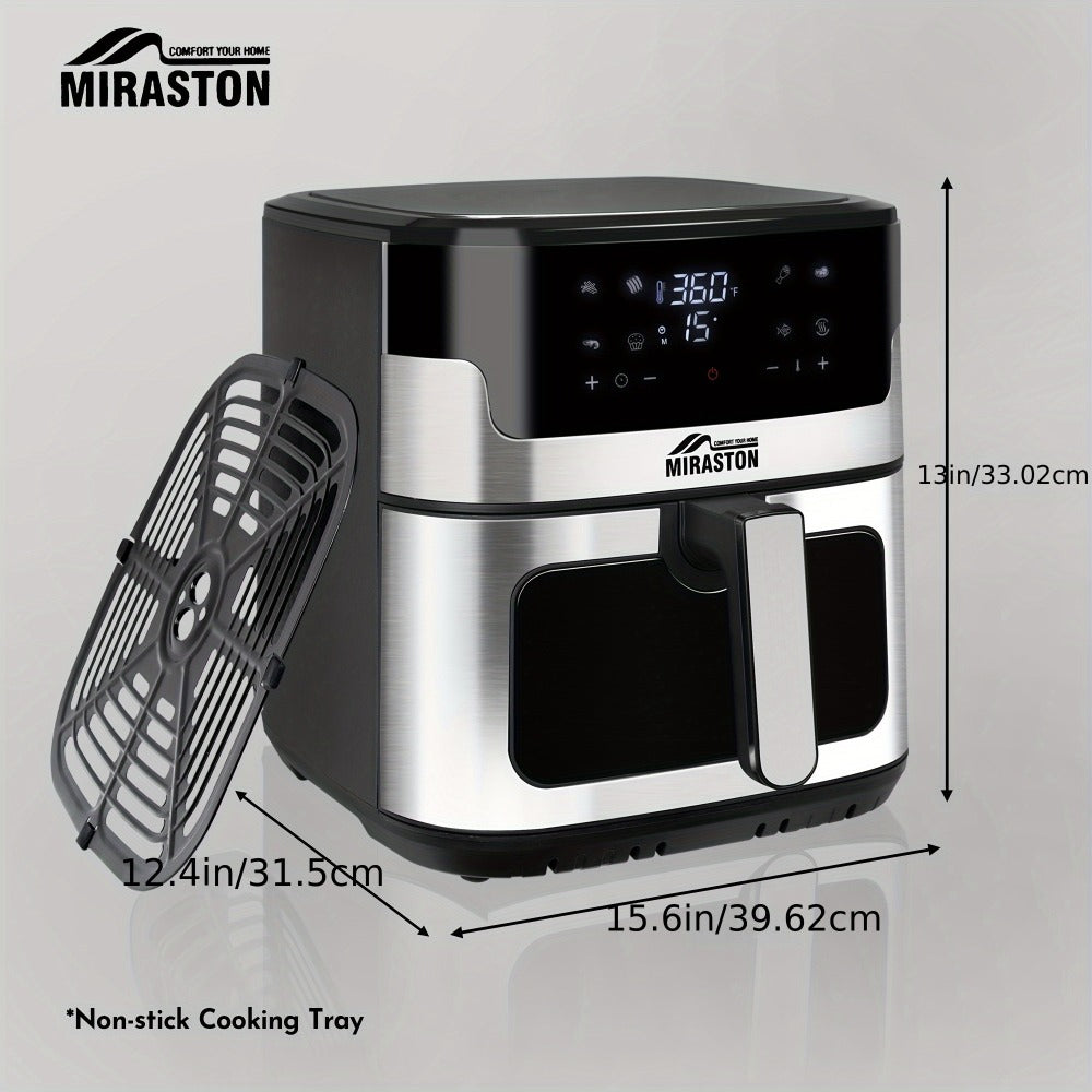 8.5QT Digital Air Fryer 8-in-1 with Touchscreen Display & 8 Presets, 1500W Air Fry, Bake, Roast & Broil, Stainless Steel Basket, Large Capacity Family Air Fryer, 120V, Black